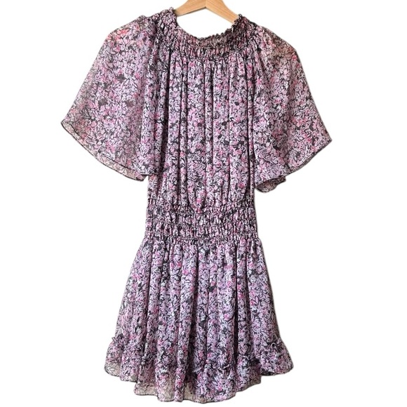 MISA Pink Black Nathalie Mini Dress in Cetara Floral Sz S - Picture 8 of 15